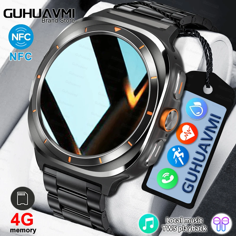 Smartwatch Men AMOLED Screen DT Ultra Smart Watch 47mm Call Compass Series 7 NFC Sport Track Watches Men 4GB memory Local music