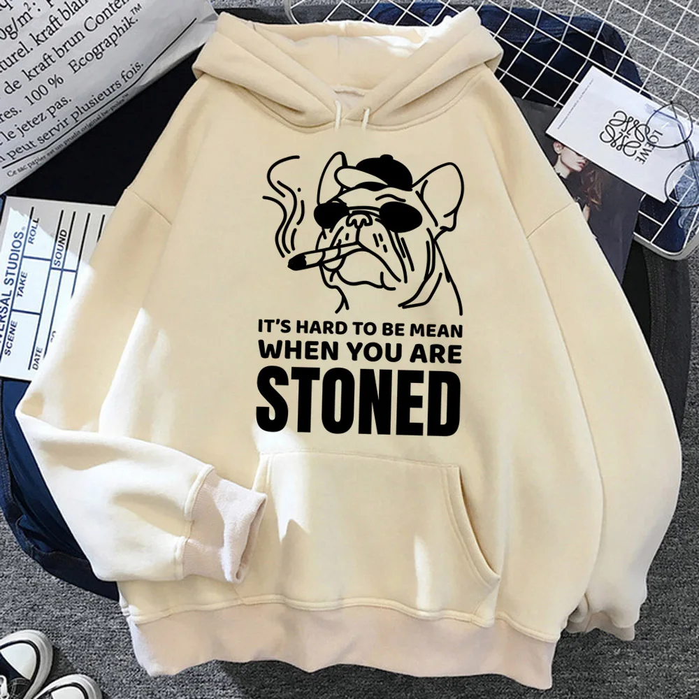 

Bulldog hoodies women sweat y2k vintage japanese aesthetic hoddies women graphic tracksuit