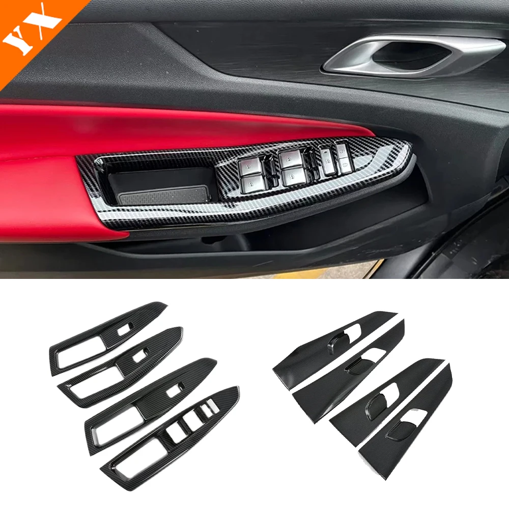 

For cs55 plus accessories cs55plus 2025 2024 Carbon Car Inner Handle Door Armrest Window Garnish Glass Lift Switch Cover Trim