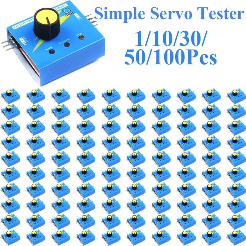 1/10/30/50/100Pcs Simple Servo Tester Detector  Electronic Speed Controller Tester Built In Three Gear Indicator Lights