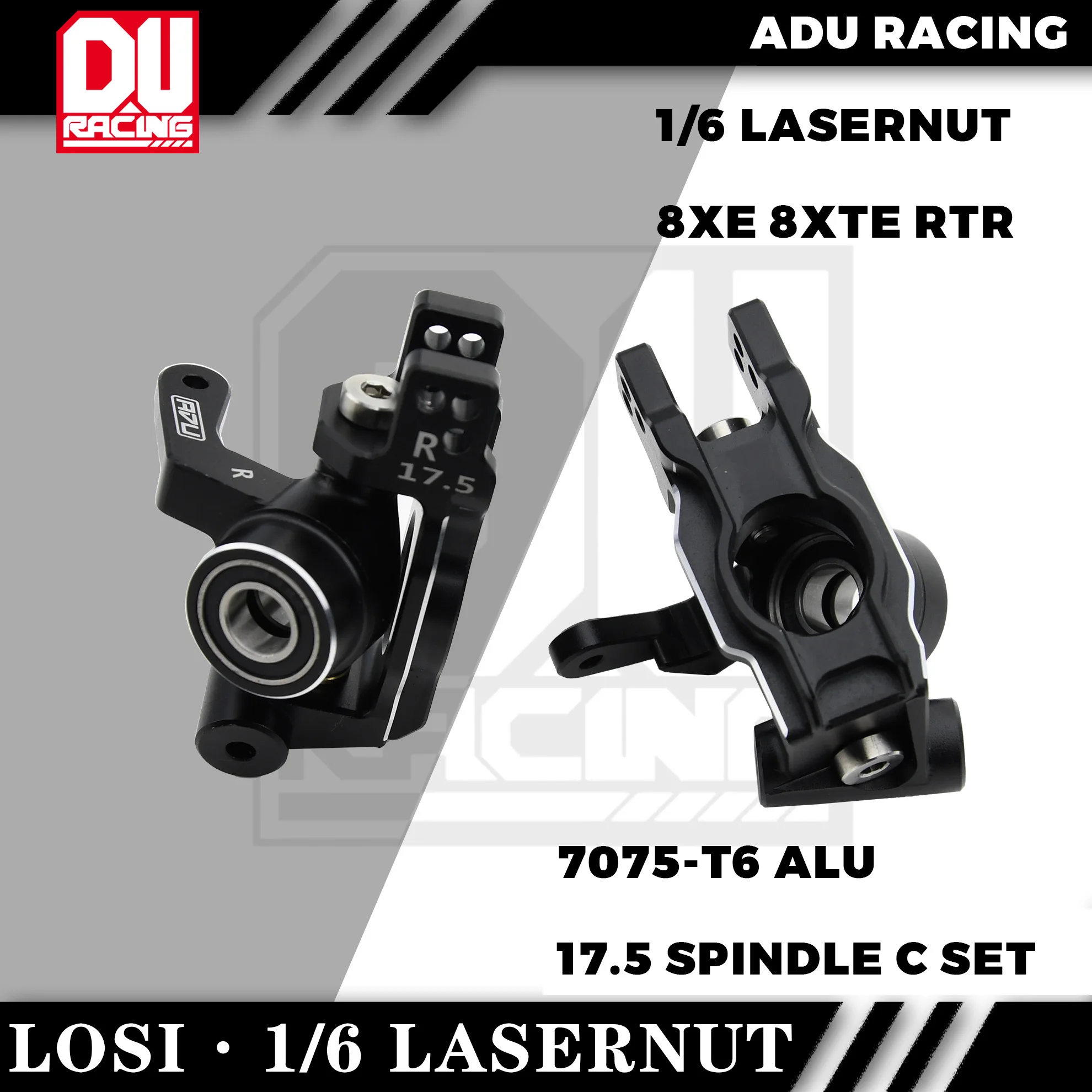 

Набор шпинделей ADU Racing 17,5 CNC 7075 T6 ALU для LOSI 1/6 LASERNUT 8XE 8XTE RTR 8x 8xe 2,0