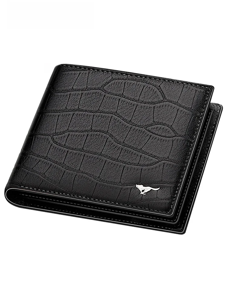 pure-top-layer-cowhide-men's-wallet-full-leather-crocodile-pattern-license-card-holder-business-casual-crossbody-clutch
