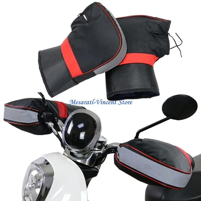 A70F 1 Pair Motorcycle Gloves Bike Handle Bar Winter Warm Scooter Windproof Protector