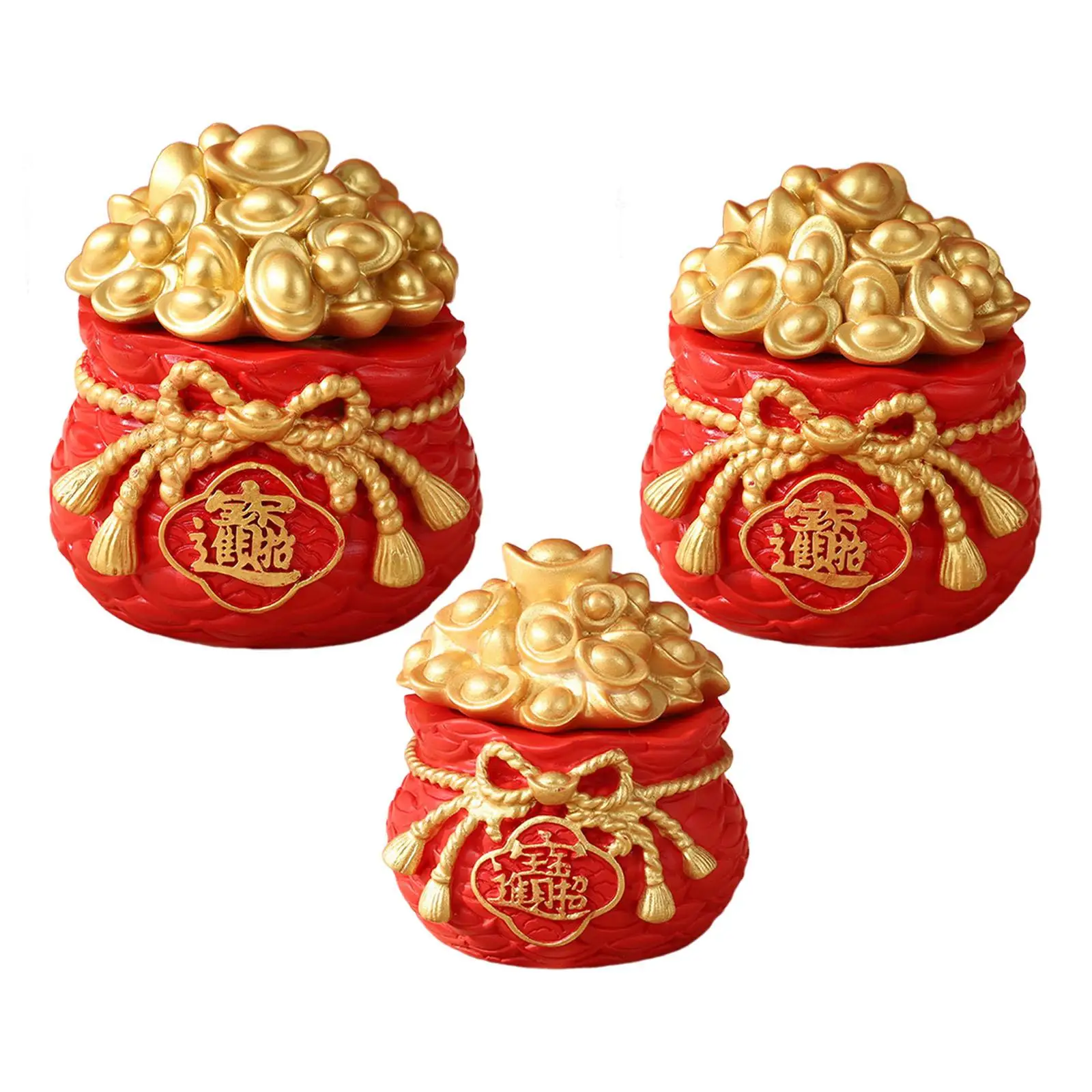 

Spring Festival Purse Bag Ornament Feng Shui Decor for Countertop Shelf Home