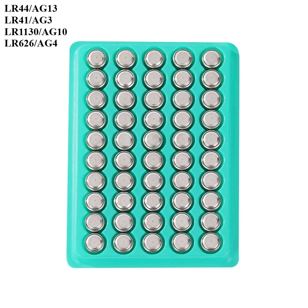 50-100PCS AG13 LR44 1.5V Button Batteries LR41 LR1130 LR626 LR44 Alkaline battery Cell Coin For Watch Toy