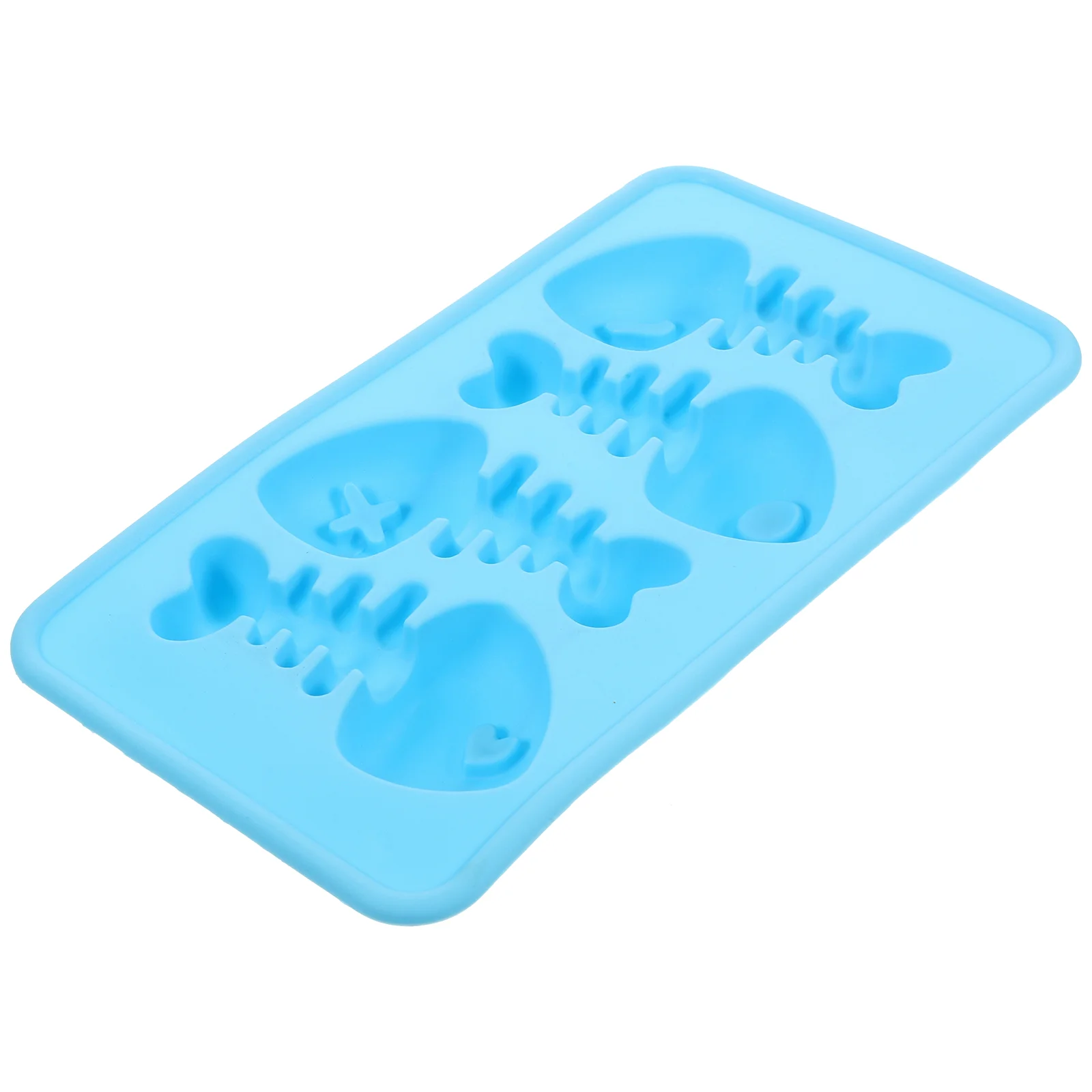 Fishbone Silicone Molds Ice Cube Tray Ice Cube Molds Popsicle Maker Lolly Mould Tray (Random Color) fishbone shaped ice cube tra