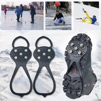 5/8Teeth Anti-Slip Ice Gripper Shoes Boot Hiking Ice Climbing Shoe Spikes Chain Crampons Cover Non-Slip Outdoor Shoes Cove