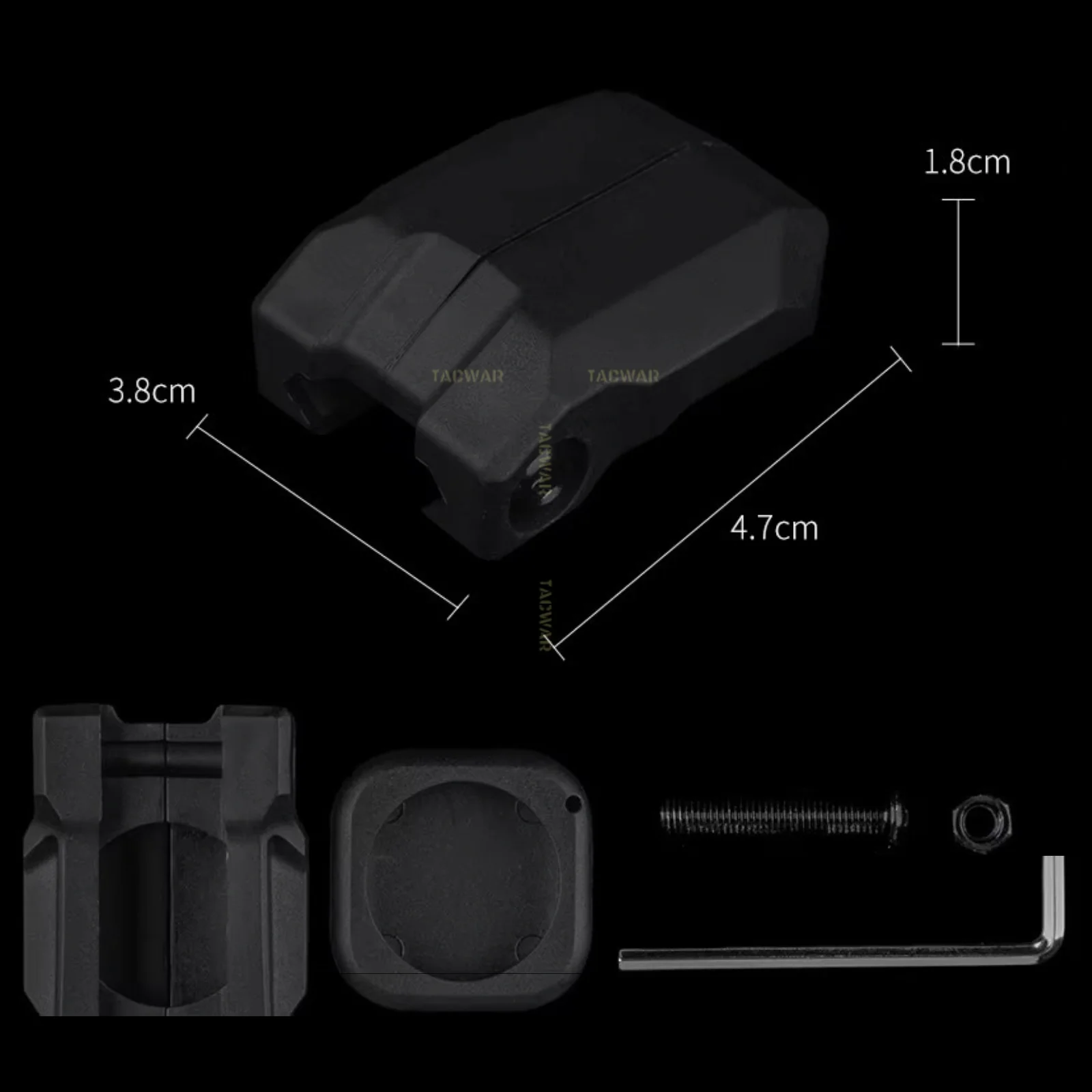 AirTag Holder Case with Keychain, Air Tag Case for Tactical 19mm Picatinny Rail Mount Assisted Tracking