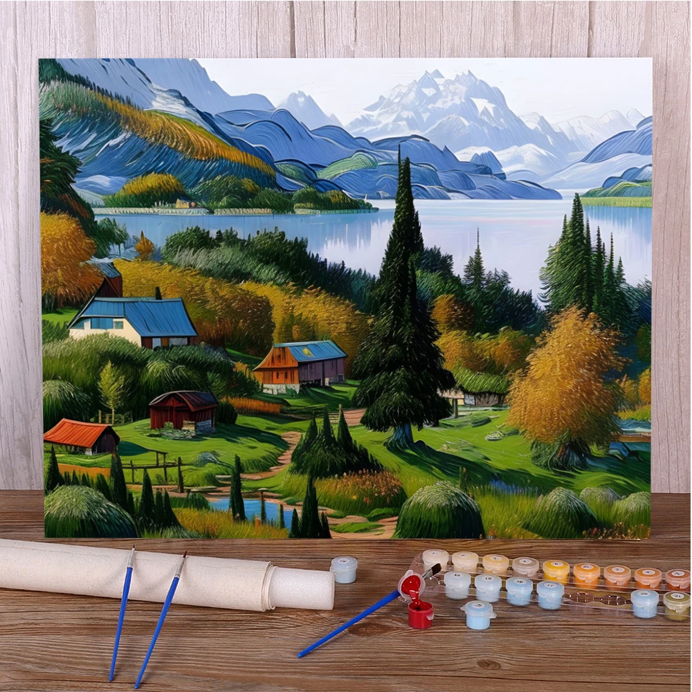 Fantasy Landscape Paint By Numbers Set Oil Paints 40*50 Painting On Canvas Home Decoration For Children Handicraft For Drawing