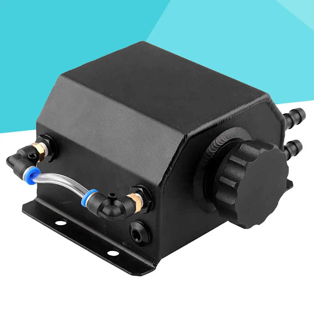 Universal 1L Aluminum Car Oil Catch Can Engine Crankcase Separator Vent Pot Vehicle Oil Tank Reservoir Breather Tank Drain Plug - view 4