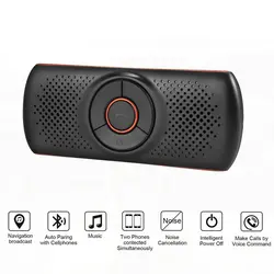 Kit inalámbrico compatible con Bluetooth para coche, altavoz manos libres, multipunto, visera, altavoz para teléfono inteligente, B-T de coche