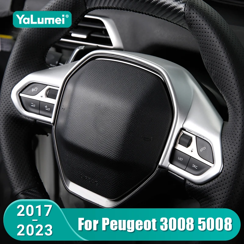 

Для Peugeot 3008 5008 GT 2017 2018 2019 2020 2021 2022 2023 автомобильный руль, декоративная крышка, аксессуары для интерьера