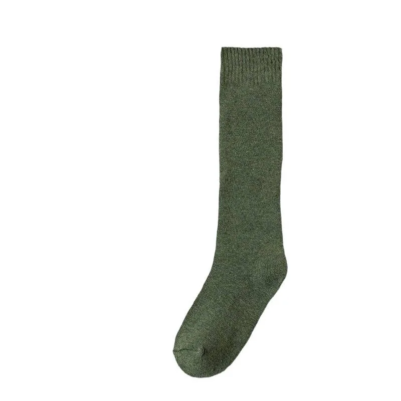 Women's Thermal Half Socks Autumn Winter Fleece Thickened Stockings High Elastic Solid Color Cotton Tights Leggings JK Stockings