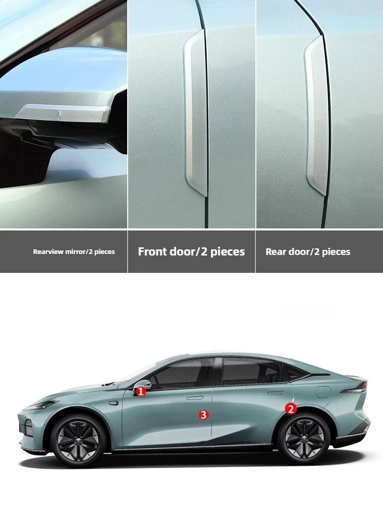 

For Changan Deepal SL03 2022-2025 Car Door Anti-collision Strips,Four Doors and Rearview Mirror Anti-scratch Body Trims Stickers