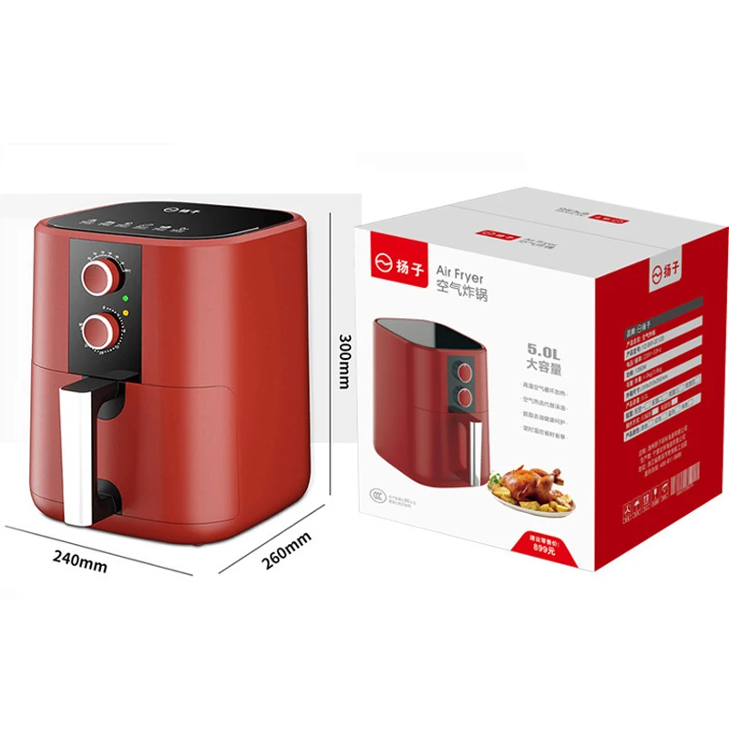 For BW-2012D 5L Air Fryer 1200W 220V Multifunctional Household Large Capacity Oil-Free Electric Fryer, French Fries Maker