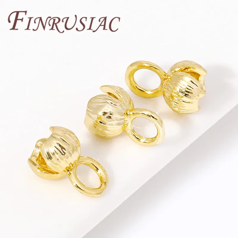 Crimp End Caps For Jewelry 18K Gold Plated Cord Ends Clam Shell Bead Tip Ball Chain Connector,DIY Bracelet/Necklace Fittings