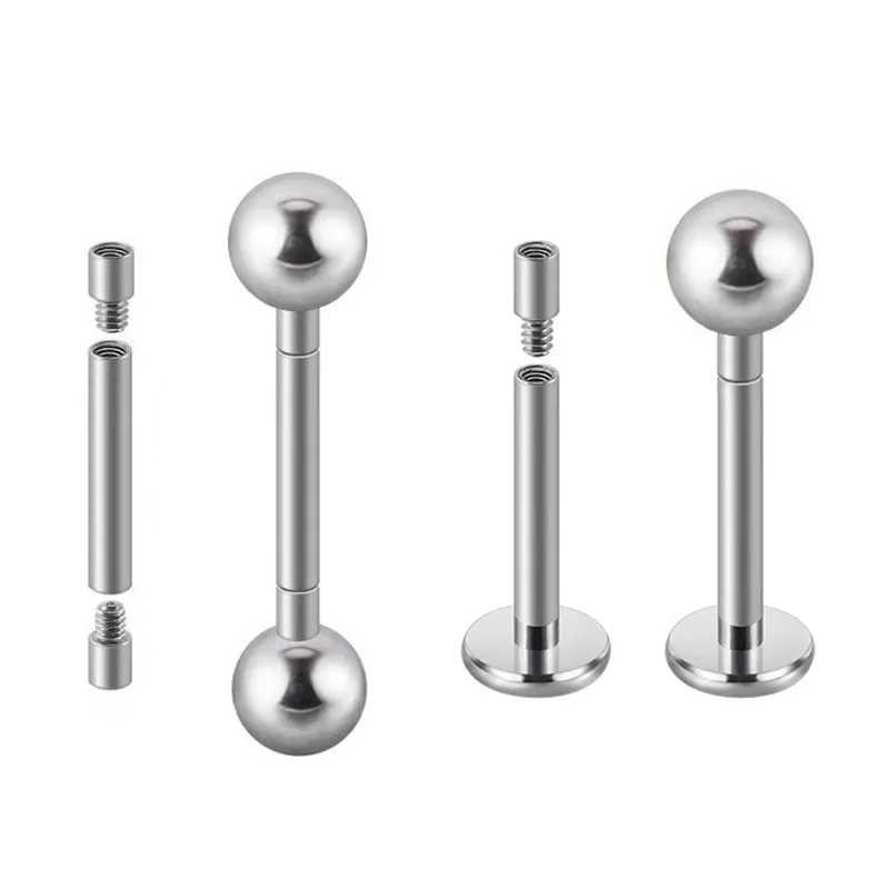 10PC  ASTMF136 Titanium 16G 2mm Rod for Internal Thread Tongue Lip Nails Piercing Jewelry