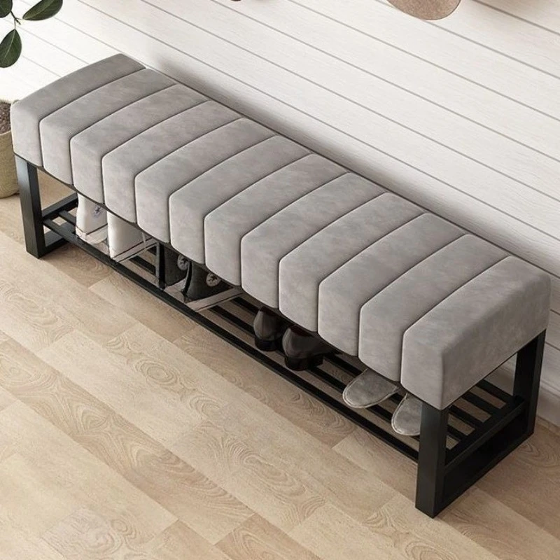 The new Nordic light luxury household high-end home shoe changing stool can sit at the door