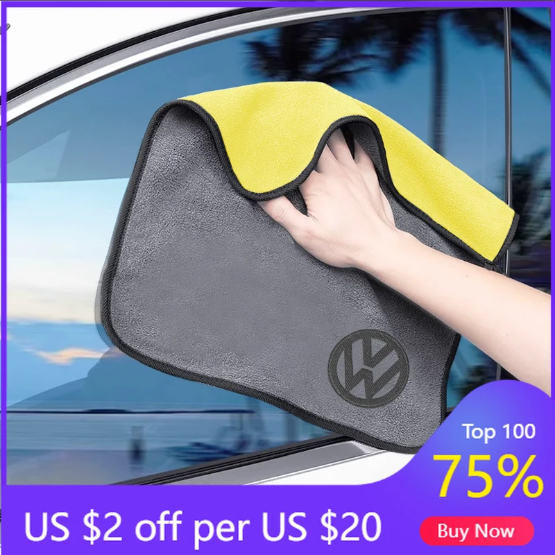 

VW GTI GOLF 2026 Горячее для VW VOLKSWAGEN Автомойка Рушник из микрофибры Автоматическая чистящая сушильная салфетка Уходная ткань для Volkswagen VW GTI Gol