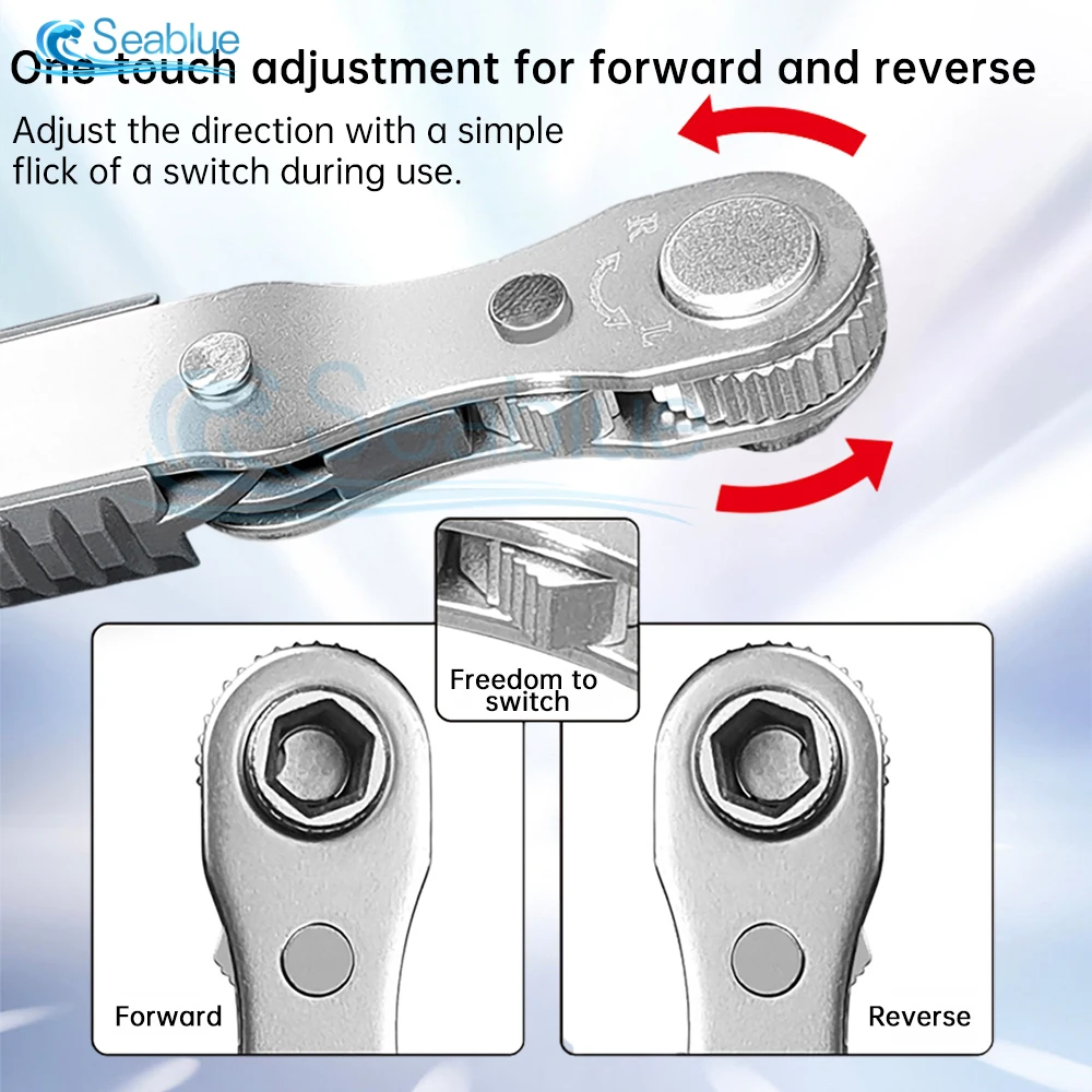 Multifunctional Bidirectional Forward and Reverse Ratchet Screwdriver Elbow Flat Head Wrench Cross Screwdriver Slotted Tool