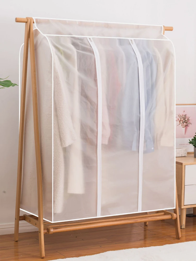 Clothing Dust Cover Transparent Dress Clothes Garment Dust Cover Hanging Organizer Waterproof Dustproof Clothes Wardrobe Storage