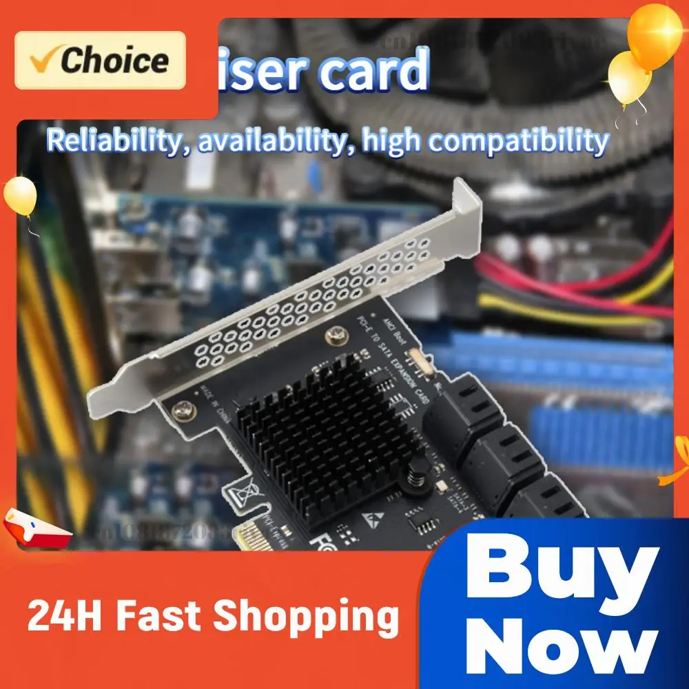 

PCI-E 1X to SATA3.0 6 Port Expansion Card 6Gbps Expansion Card Mini Express Card for Windows Desktop Computer Kit