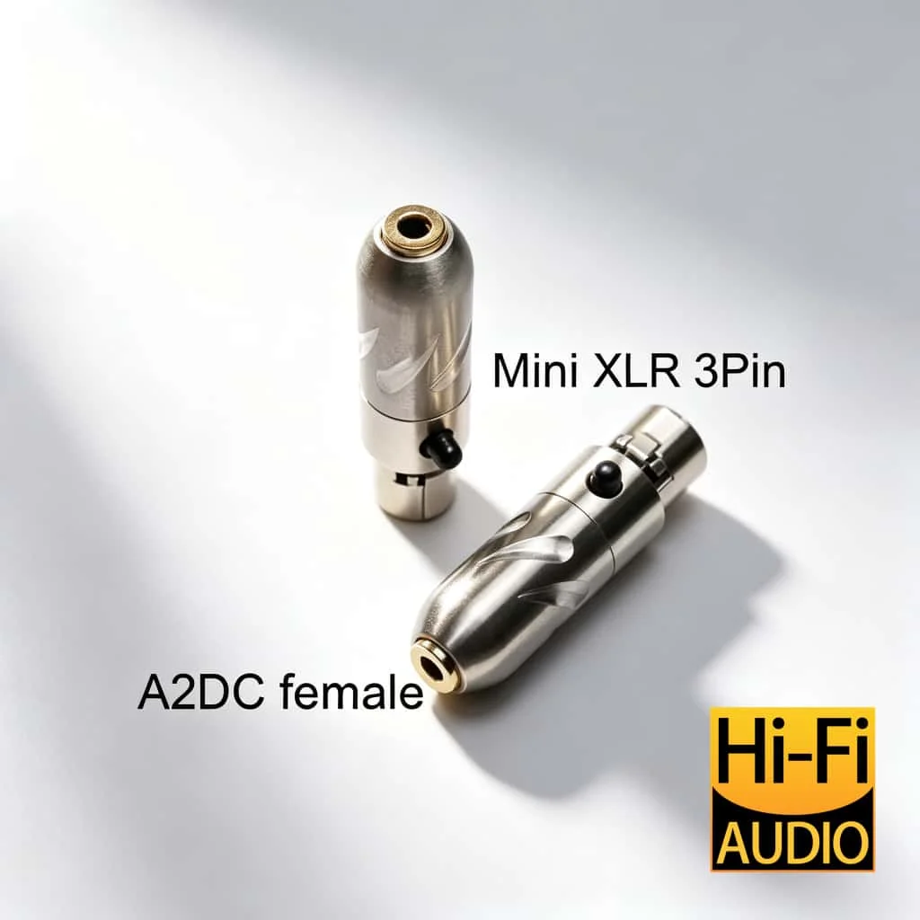 2x Headphone Adapter 0.78mm MMCX to Mini 3Pin XLR Converter A2DC 3.5mm for HEDD 1266 MEZE Headset Audio Cable Accessory