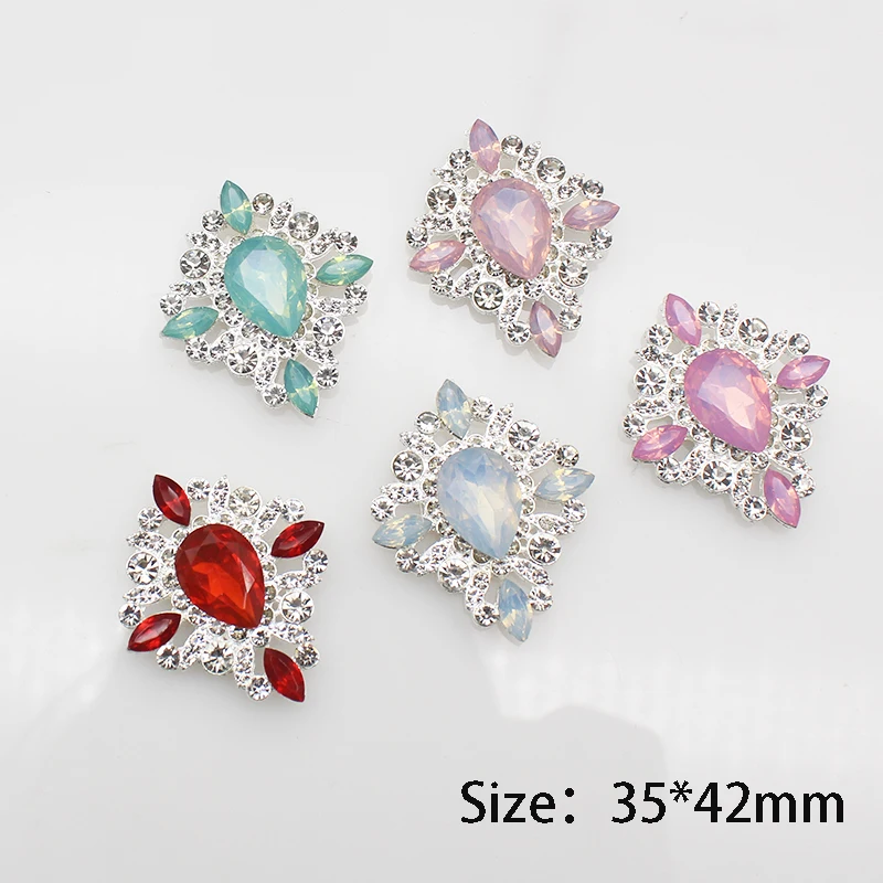 New Square Resin Alloy Rhinestones Jewelry Flat Bottom Diy Shoes Bag Bow Wedding Decoration