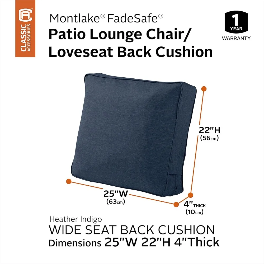 كرسي صالة الفناء الخارجي Montlake FadeSafe ووسادة LoveSeat، 25 × 22 × 4 بوصة، لون نيلي منقط، لأثاث الفناء