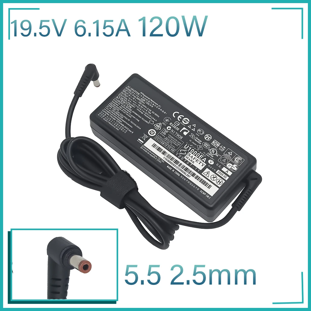19.5v 6.15a 120w 5.5 2.5mlaptop adaptador ac carregador de energia para lenovo ideapad y400 y430p y470 y460p y510p y560 y570 y580 z370 z470