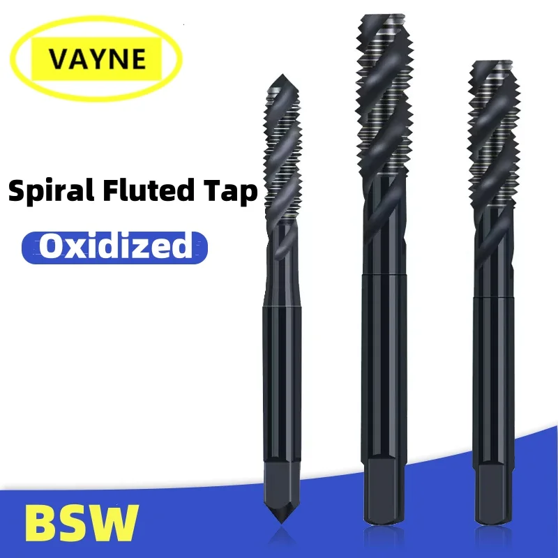 1PCS VAYNE HSSE British  With Oxidized Spiral Fluted Tap W1/8-40 5/32 3/16 7/32 1/4 5/16 3/8 7/16 1/2 5/8 Screw Fine Thread Taps