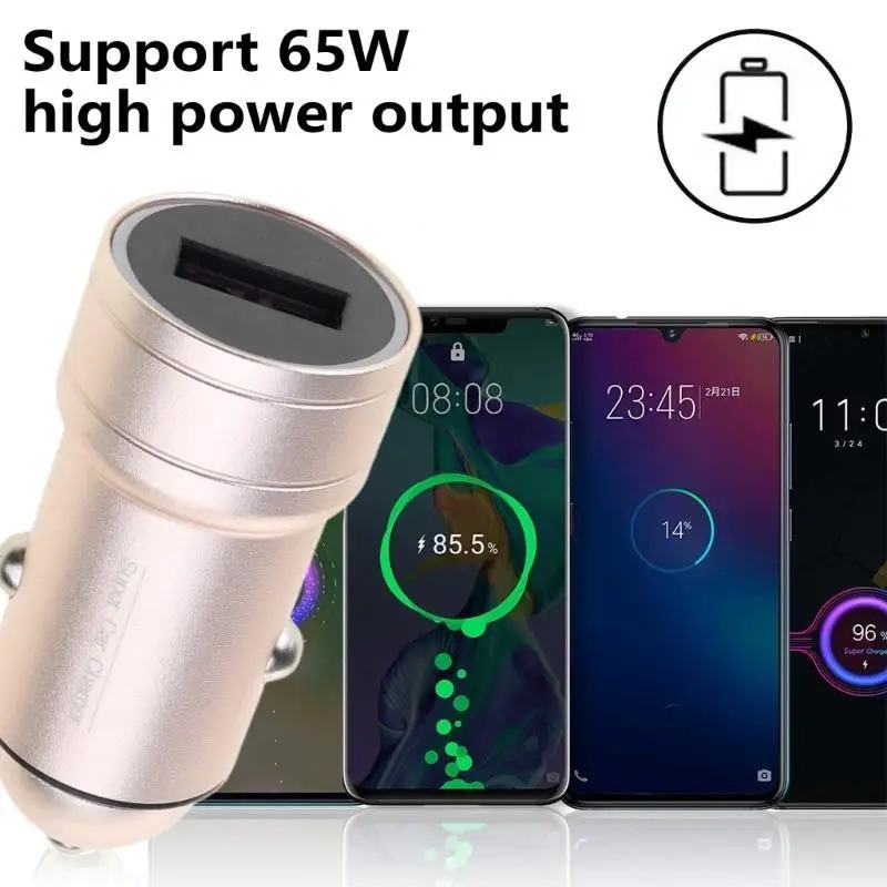 

Y1UB Car 65W USB Fast Charging Adapters Cigarettes Socket 12/24V