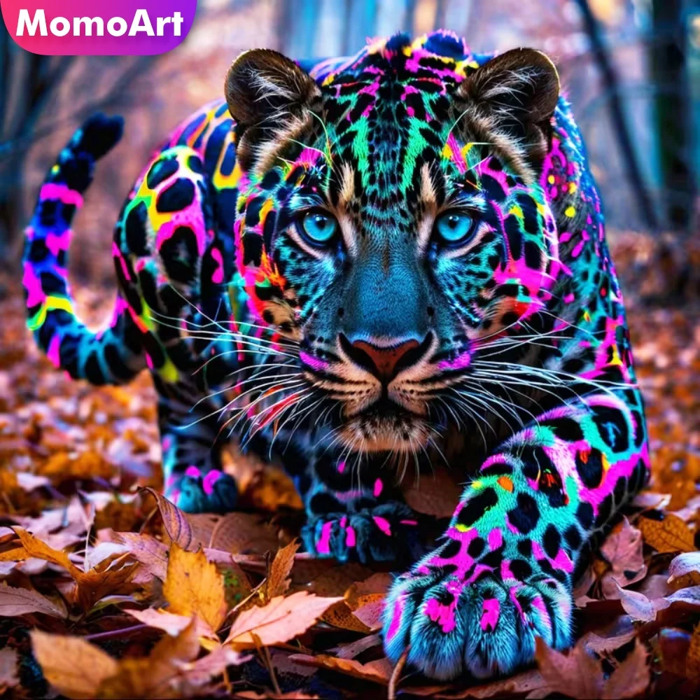 Momoart 5D DIY Elmas Mozaik Leopar Hayvan Zanaat Seti Elmas Boyama Yeni Başlayanlar için Uygun Nakış El Yapımı Hobi