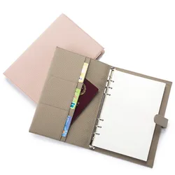 Genuine Leather A5 Loose leaf Notebook Wallet Multifunction Handbook Zipper Card Holder Planner Detachable Cover A 5 Size