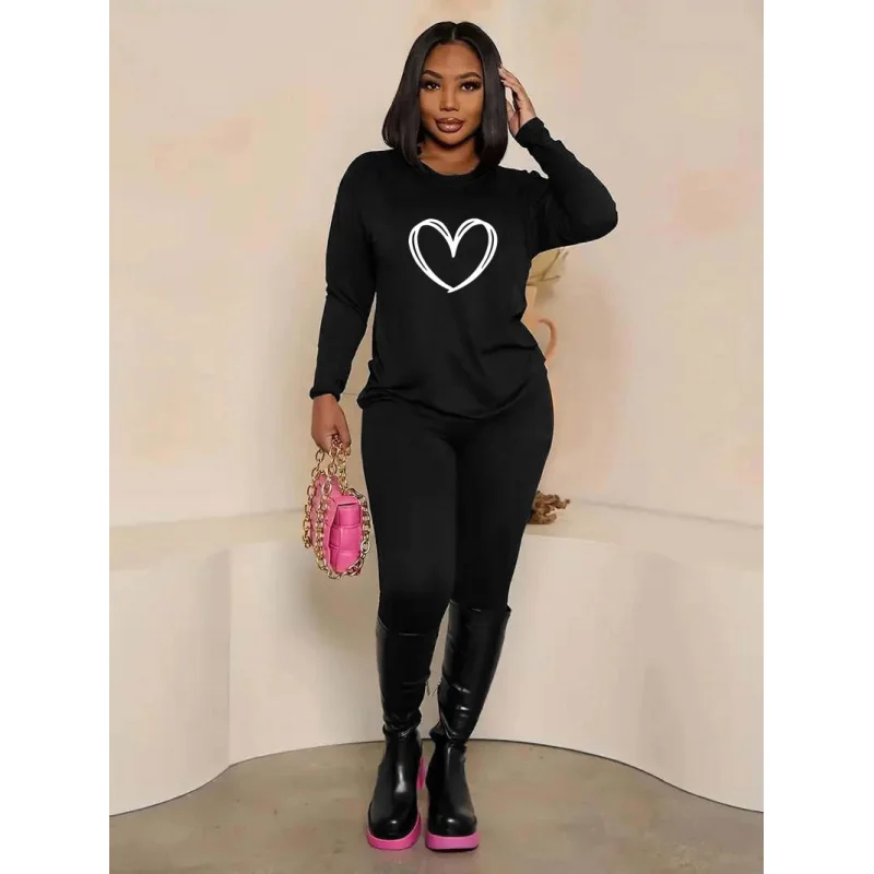 เสื้อสเวตเชิ้ตคอกลมสำหรับผู้หญิงพร้อมดีไซน์ลายสนุกสนาน ชุดลายแขนยาวทรงโอเวอร์ไซส์