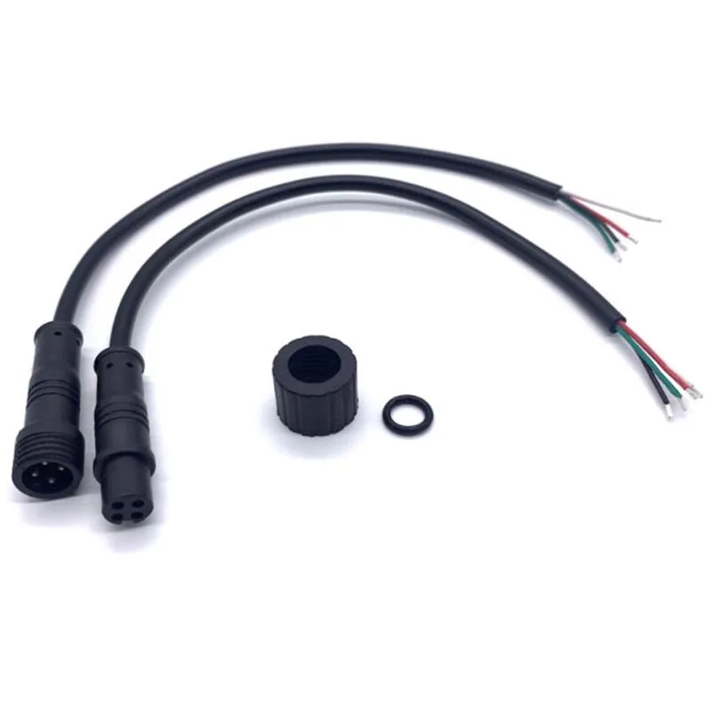 1 Piar Waterproof Power Cable Female Male 2Pin 3Pin 4Pin Jack Plug Adapter Connector 500V 3A 20cm Wire Connector Cords w28