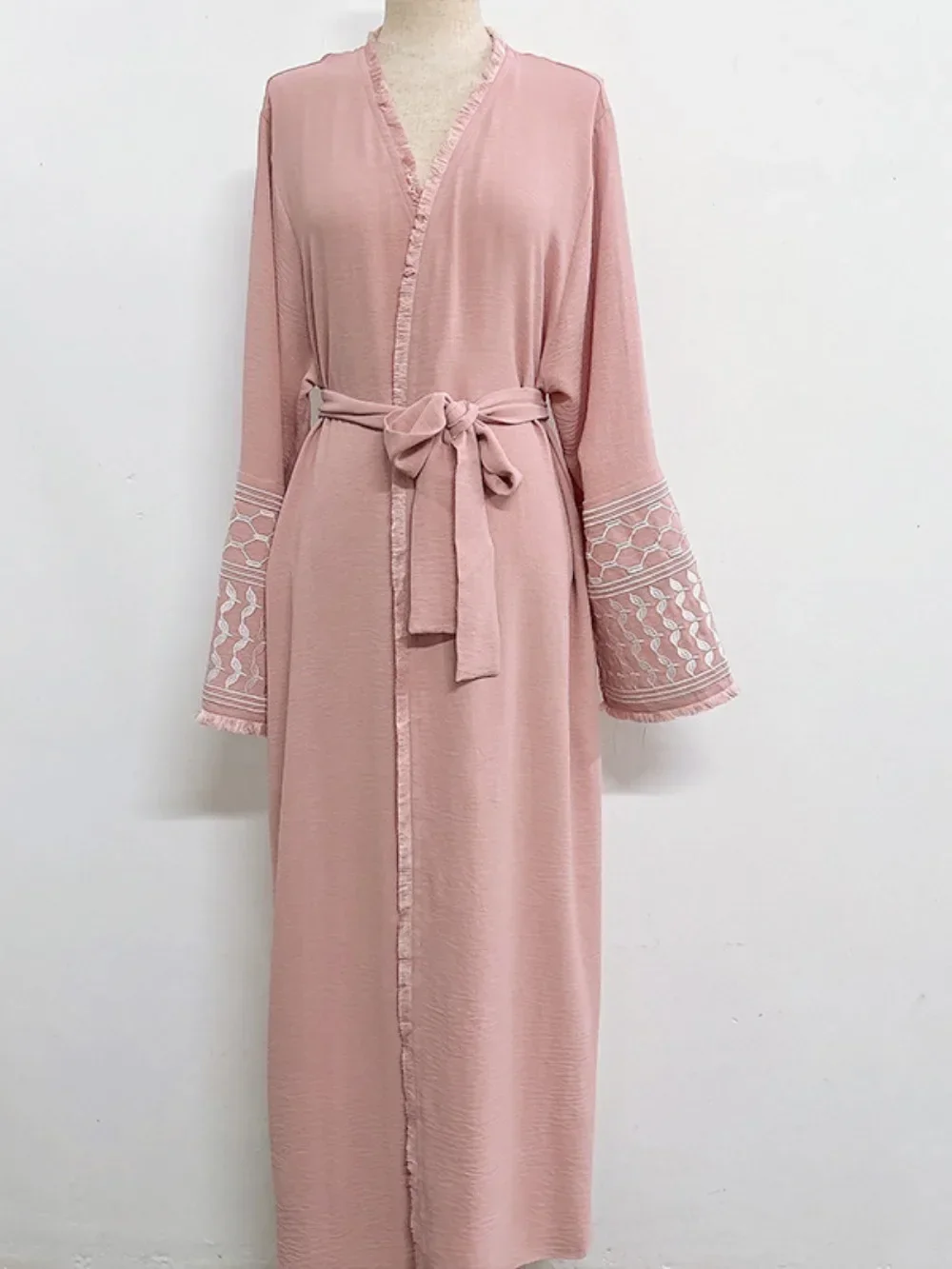 

Ид Абая для женщин Мусульманский длинный кардиган Турция Исламский халат с поясом Марокко Дубай Арабский элегантный открытый Абая Скромные платья 2026