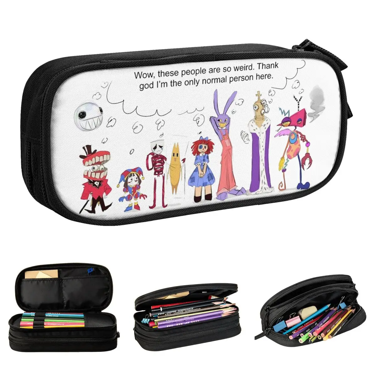 The Amazing Digital Circus They're So Normal Pen Box Double Layer Large Capacity Kids Pencil Bag Suprise Gift