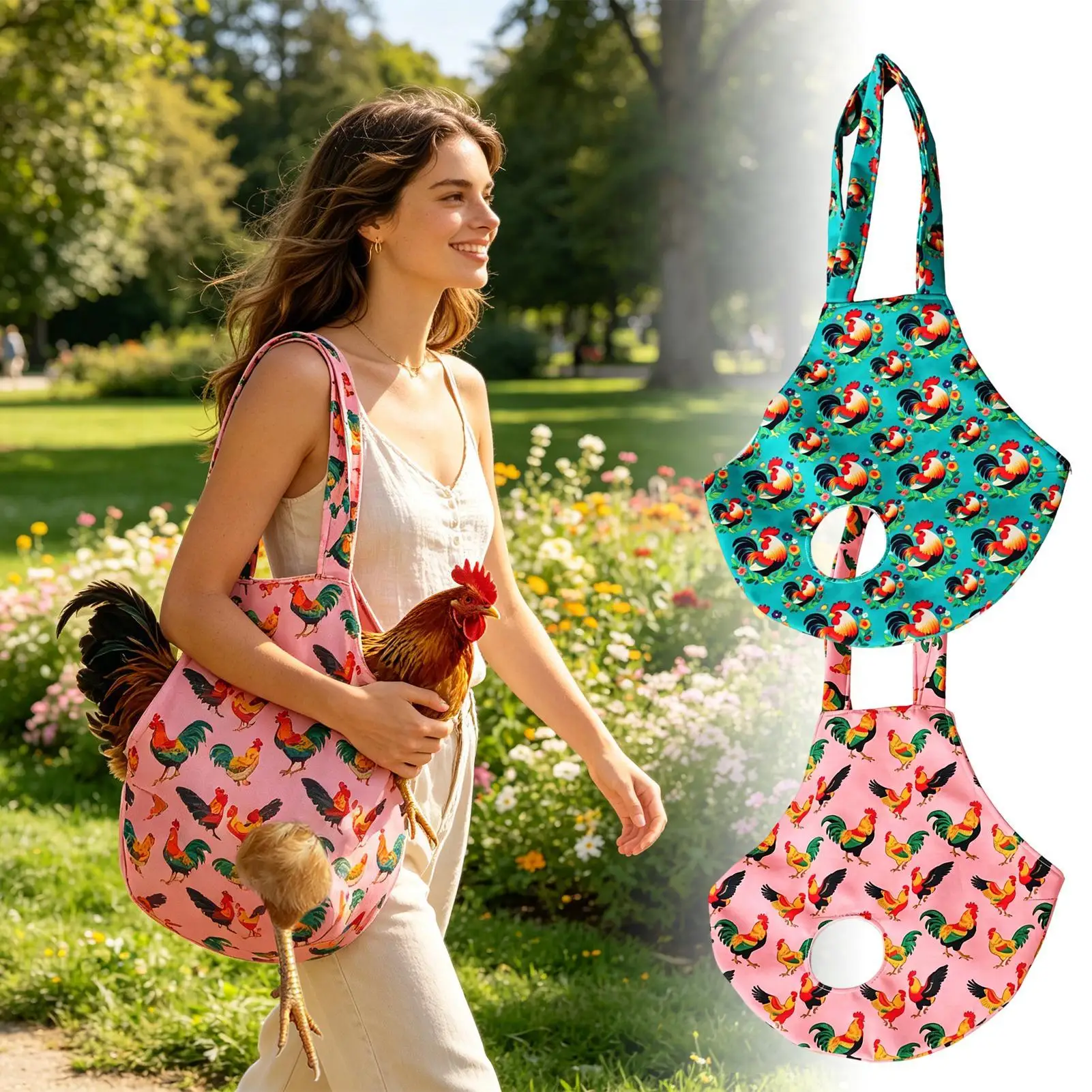 Portable Chicken Carrying Bag with Handle Chicken Transport Purse Small Poultry Holder Bag for Backyard Farm Outdoor Garden Park