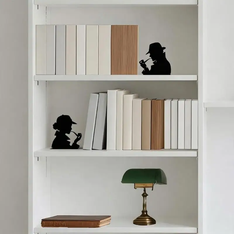 31BA Compact Decorative Bookends Pair of Book Stoppers for Office and Reading Shelves