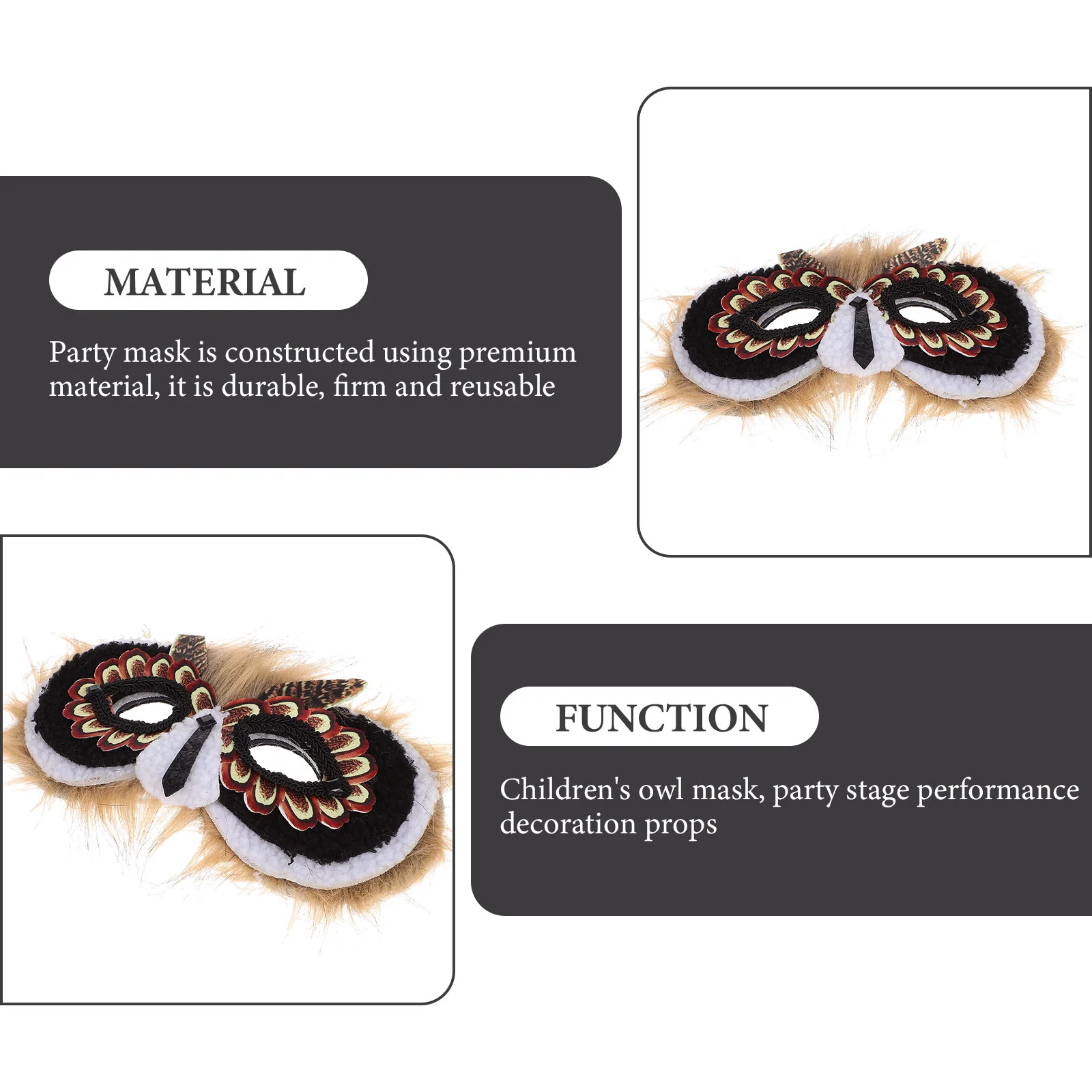 قناع البومة منقوش على شكل حيوانات للأطفال حفلة هدية مهرجان أطفال زي كرتوني ديكور مبتكر