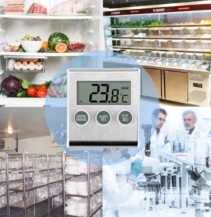 Digital Kitchen Cooking Thermometer with Probe for Meat Food Temperature Heat Meter for Oven BBQ Grill with Timer Function