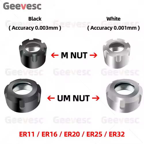 Dynamic Balance ER8 ER11 ER16 ER20 ER25 ER32 A M UM Nut SK10 SK16 GER 11 16 20 25 32 high-speed ER SK CNC Nut Engraving machine - Image 3