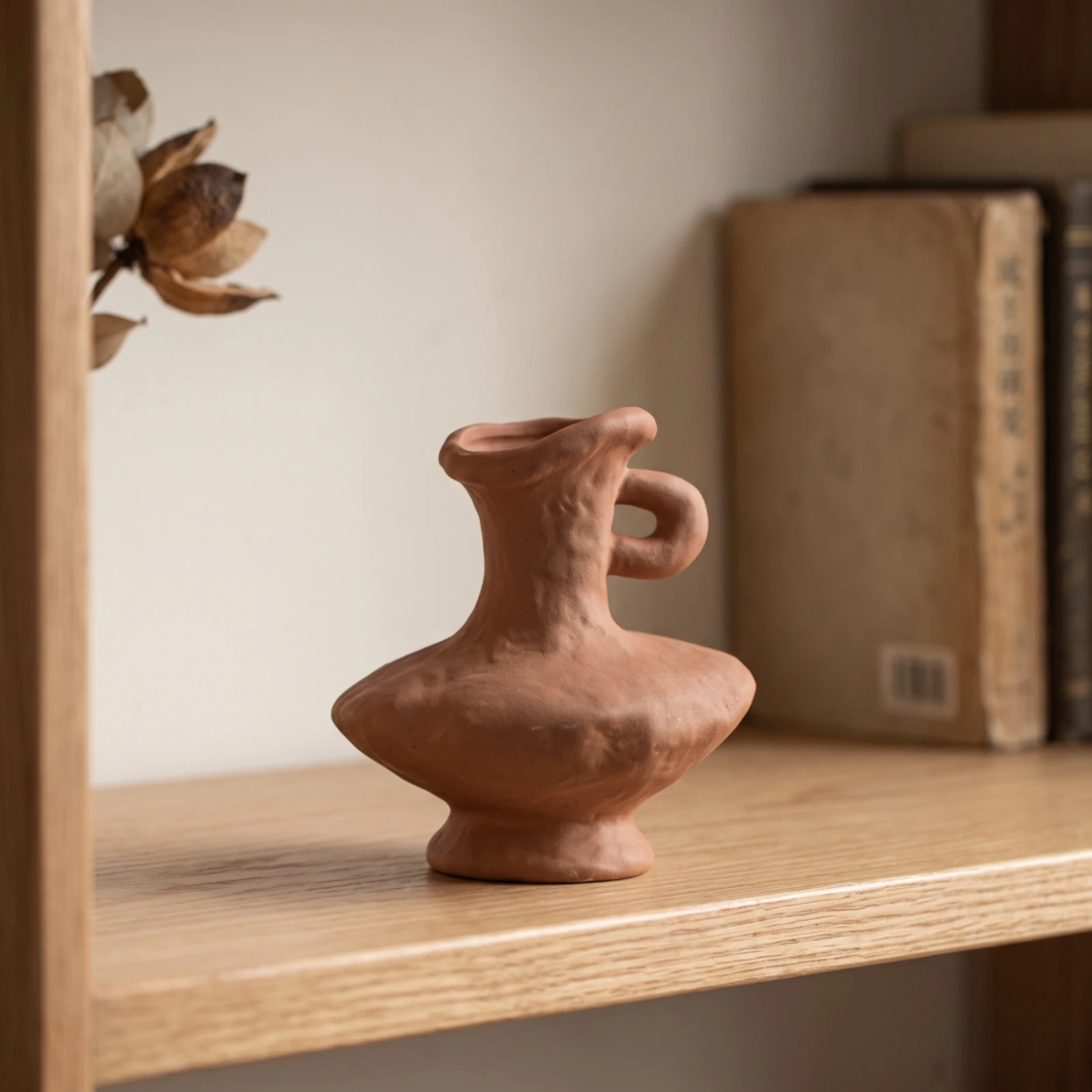 Ceramic Vase Matte Flower Vase with Narrow Neck Vessel Decorative Minimalist for Minimalists, Tabletop, Coffee Table