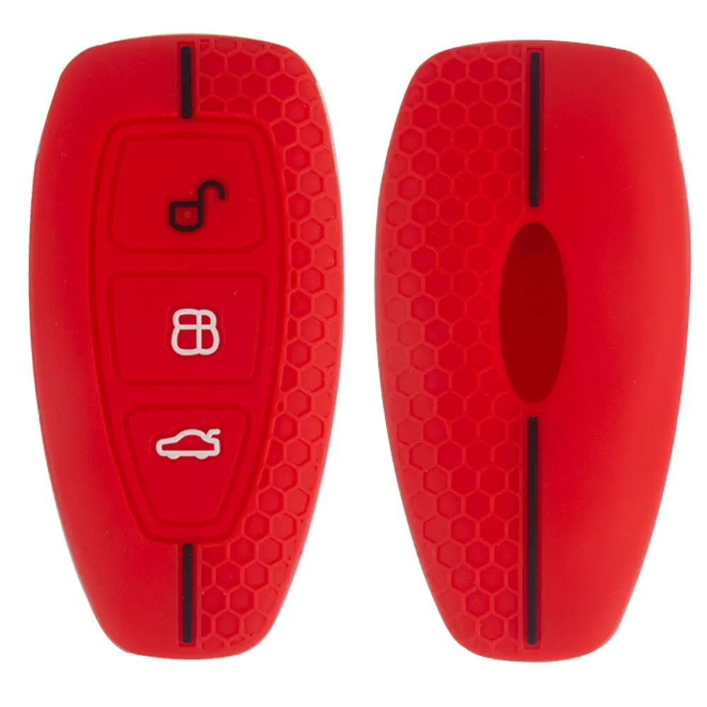 3 Button Silicone Car Remote Key Fob Cover Case For Ford Ranger C-Max S-Max Focus MK3 Galaxy Mondeo Transit Tourneo Custom
