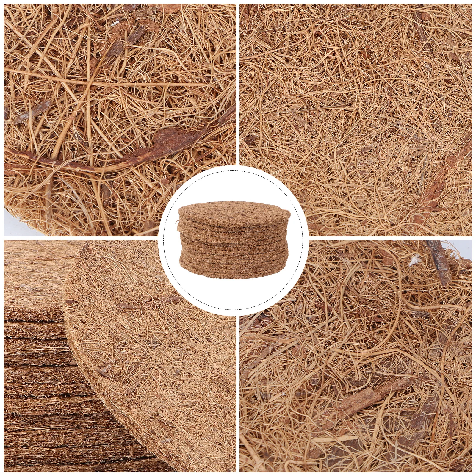 

12pcs Coconut Fiber Nest Mat Durable Washable For Pigeon Egg Breeding Bird Cage Pad Bird Breeding Accessory Grass Mat
