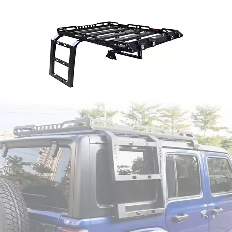 High Quality Steel Aluminum 4x4 Offroad Cargo Roof Rack With Ladder Exterior Auto Accessories