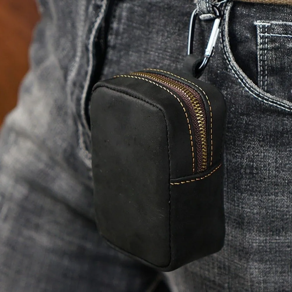 Fashion PU Leather Mini Leather Coin Purse Multi-Color Hook Key Ring Pouch Storage Bag Key Coin Pouch Men Wallet Waist Bag Use