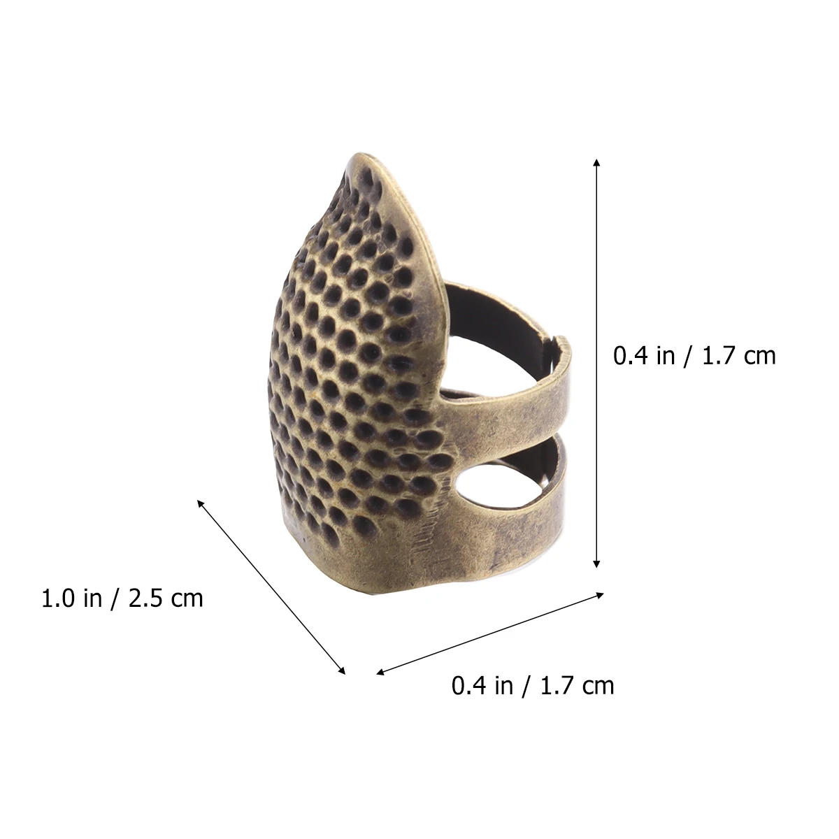 

Sewing Thimble Non slip Embroidery Needle Protector Copper Metal Dimpled Pattern Adjustable DIY Craft Finger Tool