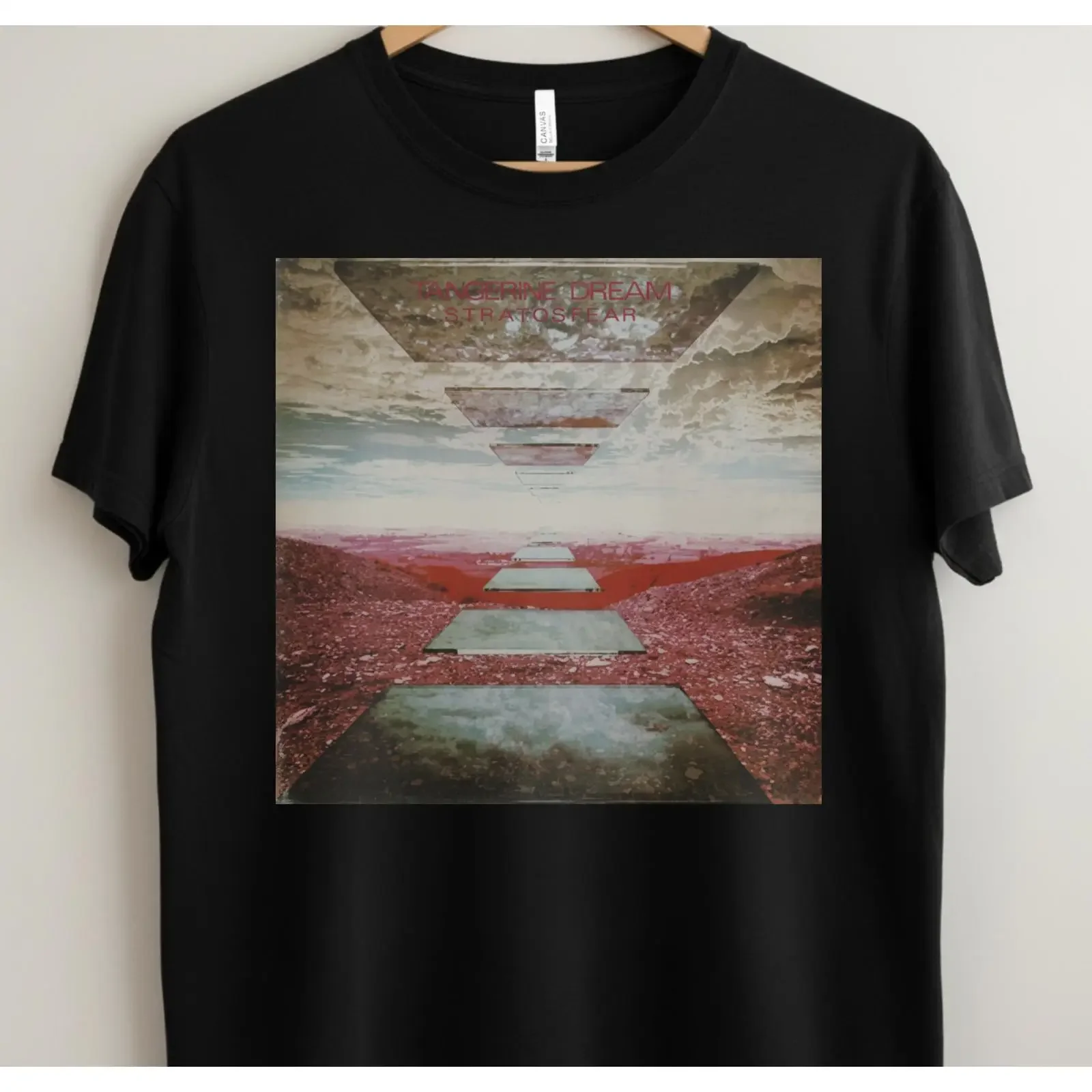 Camiseta Tangerine Dream retrô dos anos 70, música eletrônica krautrock, vintage, streetwear, moda elegante, versátil, masculina, unissex